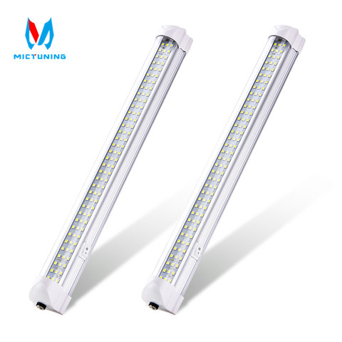 MICTUNING 2Pcs 12V Interior Light Bar 6000K White 108 LED Universal Light Strip for Van RV Boat Trailer Emergency Camping Light ► Photo 1/6