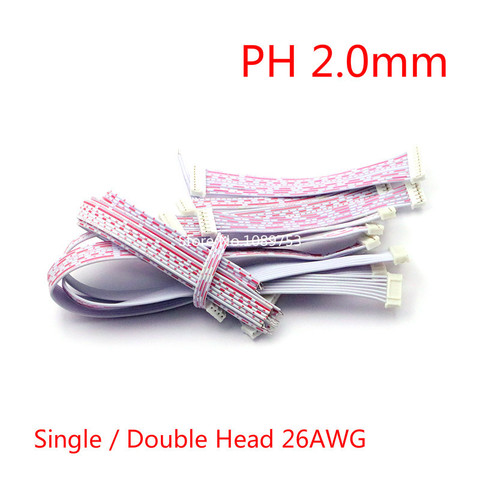 5PCS PH 2.0mm Pitch Connector Cable PH2.0 Plug Line length 10/20/30CM 2P/3P/4P/5P/6P/7P/8P/9P/10P/12P Single / Double Head 26AWG ► Photo 1/5