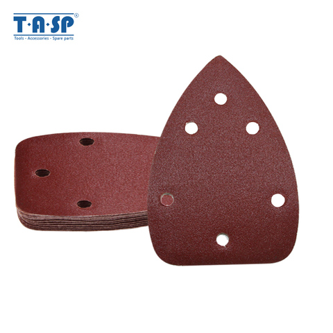 TASP 25pcs 140x100mm Triangle Sander Sandpaper 6 Holes Hook&Loop Mouse Detail Sanding Disc Abrasive Tools Grit 60/80/120/180/240 ► Photo 1/6