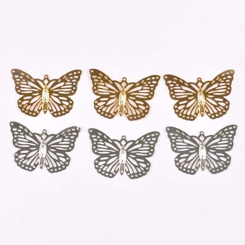 20Pcs gold silver Filigree Wraps Flower Butterfly Connectors Metal Crafts Gift Decoration DIY Findings Jewelry Making YKL0768 ► Photo 1/5