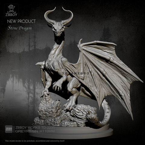 W110mm  Resin Figure God Fossil Dragon Resin Soldier Model Self-assembeld TD-2235 ► Photo 1/5