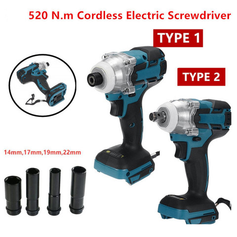 18V 520N.m Brushless Cordless Electric Impact Wrench/Screwdriver Rechargeable 1/2 Socket Wrench Power Tool For Makita Battery ► Photo 1/6