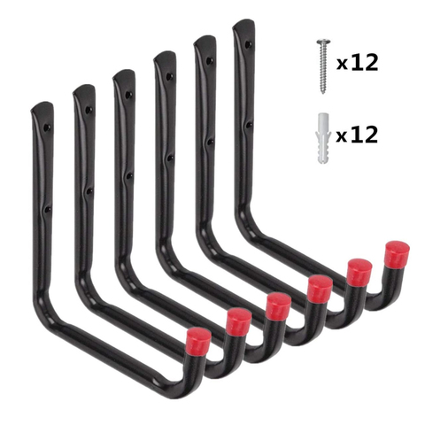 6Pcs Large Heavy Duty Storage Hanging Hooks Home Garage Bike Ladder Wall Mounted Brackets Hook Durable Ganchos para colgar ► Photo 1/6