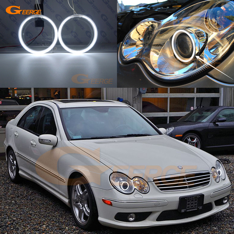 For Mercedes Benz C CLASS W203 C230 C320 C350 C55 C32 2001-2007 Xenon headlight Excellent Ultra bright CCFL Angel Eyes halo ring ► Photo 1/6