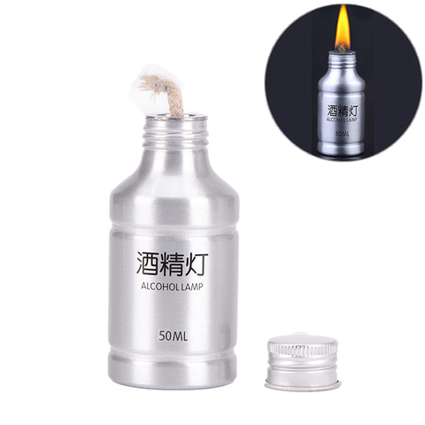 50ml Portable Lamp Alcohol Liquid Metal Stoves Outdoor For Hiking Survival Camping Not Include Alcohol Heating Lab Equipment 1Pc ► Photo 1/6
