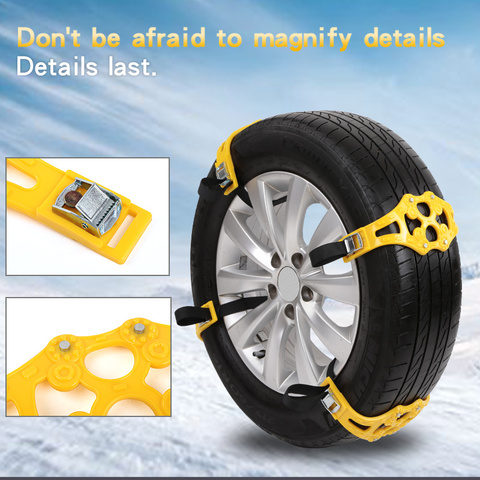 4pcs/8pcs Car Tyre Snow Chains Snow Roadway Safety Adjustable Anti-skid Safety Double Snap Skid Wheel Tire TPU Chains ► Photo 1/6