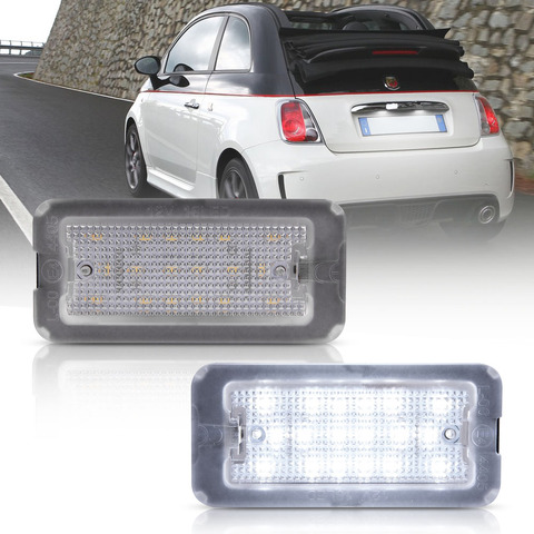 2pc Canbus LED License Number Plate Light For Fiat 500 For Fiat Abarth 500 Model 2007-2016 TARGA 51800482 ► Photo 1/6