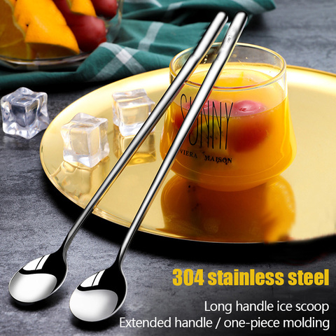 304 Stainless steel dinnerware set spoon tea spoon Dessert coffee ice cream spoons Kitchen accessories Bar tools new long handle ► Photo 1/6