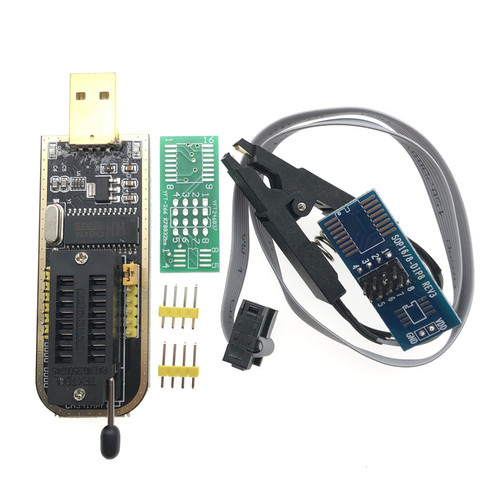 1set CH341A 24 25 Series EEPROM Flash BIOS USB Programmer Module + SOIC8 SOP8 Test Clip For EEPROM 93CXX / 25CXX / 24CXX DIY KIT ► Photo 1/5