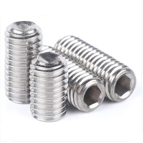 50Pcs DIN916 m1.6 M2 M2.5 M3 M4 M5 m6 m8 304 Stainless Steel hex socket Grub Screws cup point set grub screw ► Photo 1/5