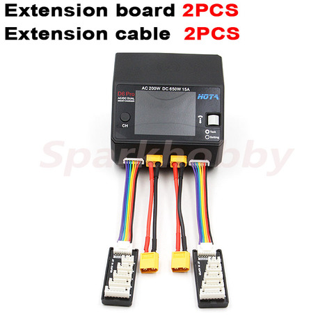 2PCS XT60/XT30/JST/T-plug Balance charger extension cable and 2PCS 2-6S extension board for HOTA D6 D6PRO D6+ smart charger RC ► Photo 1/6
