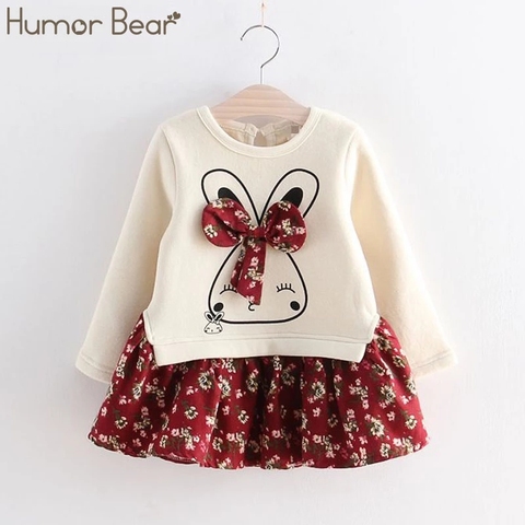 Humor Bear Girls Dress Summer Autumn Flower Princess Dress Toddler Girl Clothes Children Clothing Cute Animal Baby Girls Dresses ► Photo 1/6