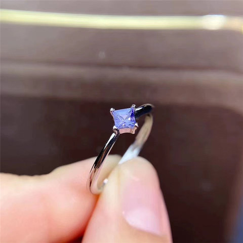 New Natural Tanzanite Ring 925 Silver Women's Ring Fresh and Elegant Simple Atmosphere ► Photo 1/3