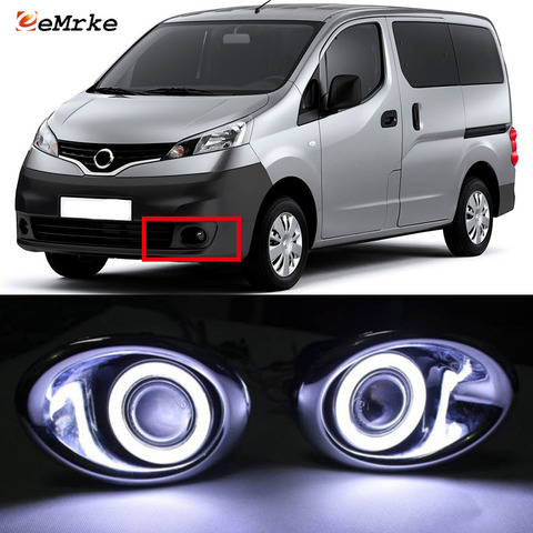 eeMrke LED Angel Eyes DRL Daytime Running Lights FOR Nissan Evalia NV200 Vanette for Mitsubishi Delica Fog Lights Assembly ► Photo 1/6