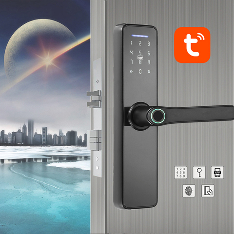 WAFU Tuya WIFI Fingerprint Indoor Lock Smart Fingerprint Password Card Office Door Lock for Hotel/Home Smart Manage Tenants ► Photo 1/6