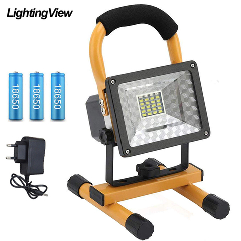 Floodlight Rechargeable COB LED Flood Light 30W Handheld Spotlight Searchlight Outdoor Camping Lantern Project Construction Lamp ► Photo 1/6