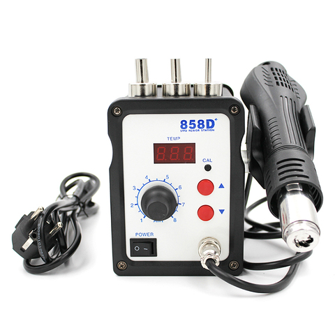 858D+ 220V Hot Air Gun 700W ESD Soldering Station LED Digital Heat Gun Desoldering Solder Station Upgrade From 858D Air Nozzles ► Photo 1/6