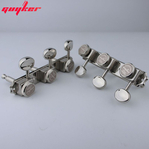 A Set GUYKER of 2pc Nickel Locking Tuning Pegs Keys Machine Heads Tuners ► Photo 1/4