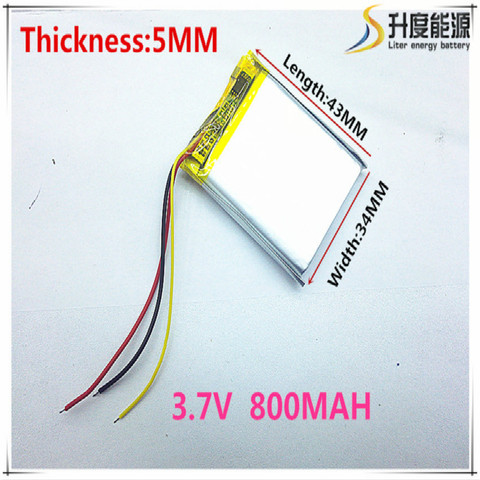 Size 503443 3.7V 800 mah Lithium polymer Battery With Protection Board For GPS Tablet PC Digital Products Free Shipping ► Photo 1/1