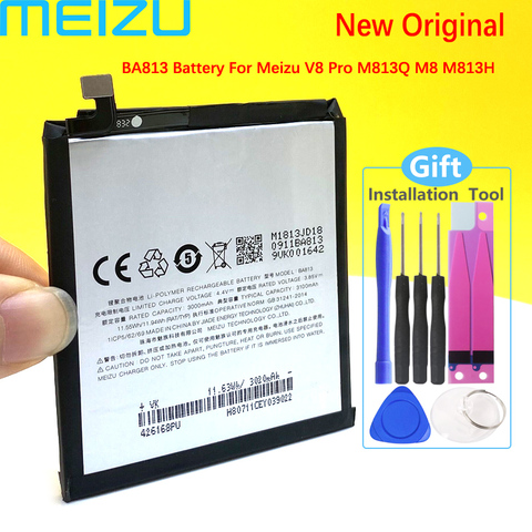 Meizu 100% Original BA813 3000mAh Battery For Meizu V8 Pro V8Pro M8 M813Q M813H Smart Phone high quality+Tracking Number ► Photo 1/6