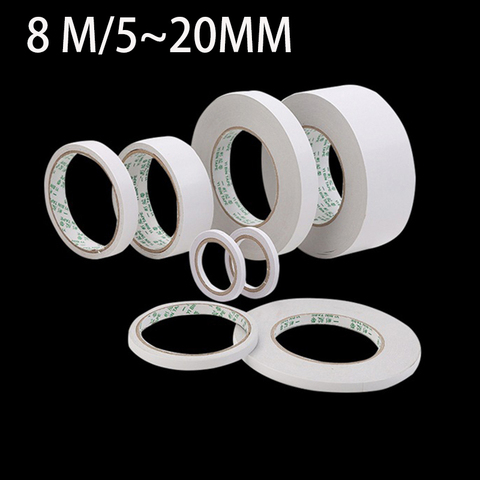 8M Double Sided Tape Double Sided Tape White Strong Ultra-thin High-adhesive Cotton Double-sided Tape Super Strong Paper Tape ► Photo 1/6