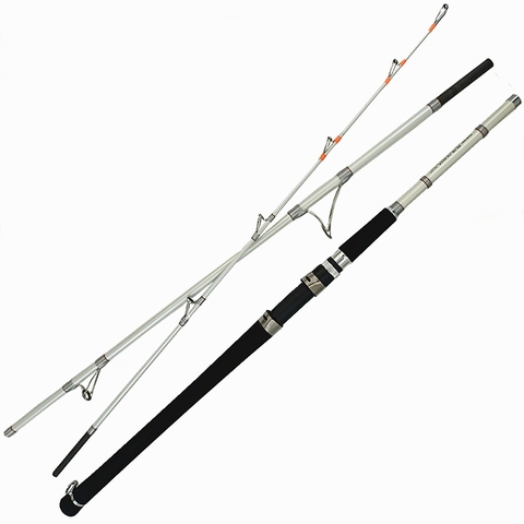 1.8m 2.1m 2.28m carbon hard fishing rod spinning rod 3 sections white color XH power strong boat rod fast action 80-150# ► Photo 1/6