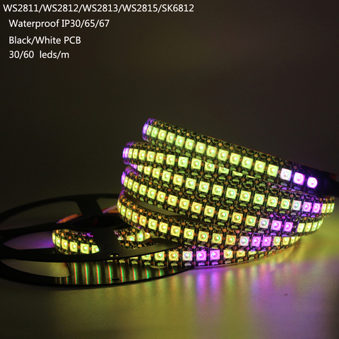 WS2812B SK6812 RGBW WS2811 WS2813 WS2815 Dual Data Line  30/60led/m RGB LED Strip Individually Addressable Tape Light IP30/65/67 ► Photo 1/6