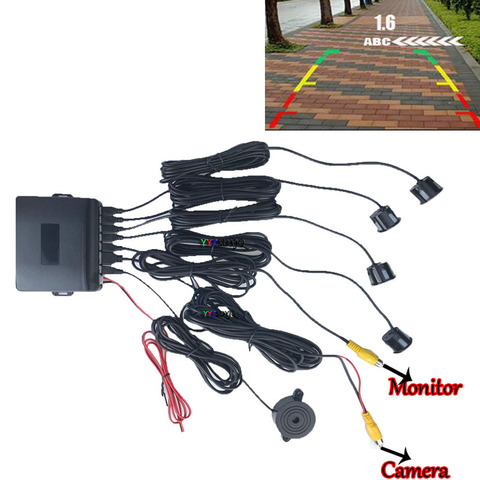 Dual Core CPU Video System Car Parking Sensor Reverse Backup Radar 4 Alarm Beep Show distance on Display Sensor ► Photo 1/5
