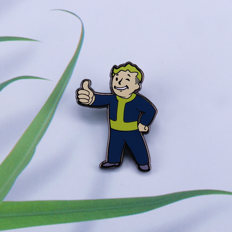 Fallout skull thumbs-up pip boy Enamel pin creative Halloween gift horror art brooch jewelry jackets backpack accessory badge ► Photo 1/2