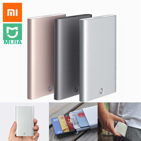 Original Xiaomi MIW Creative Card Case Portable Automatic Pop Up Box Cover Card Holder Metal Wallet For ID Bank Card Credit Card ► Photo 1/6