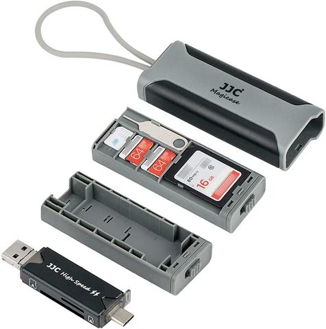 JJC Memory Card Case Holder Storage Box for SD SDHC SDXC MSD MicroSD Micro SD TF Cards Nano SIM Cards with USB 3.0 Card Reader ► Photo 1/6