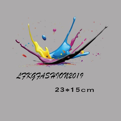 23x15cm Fashion Multicolor Iron on Patches For DIY Heat Transfer Clothes T-shirt Thermal transfer stickers Decoration Printing ► Photo 1/3