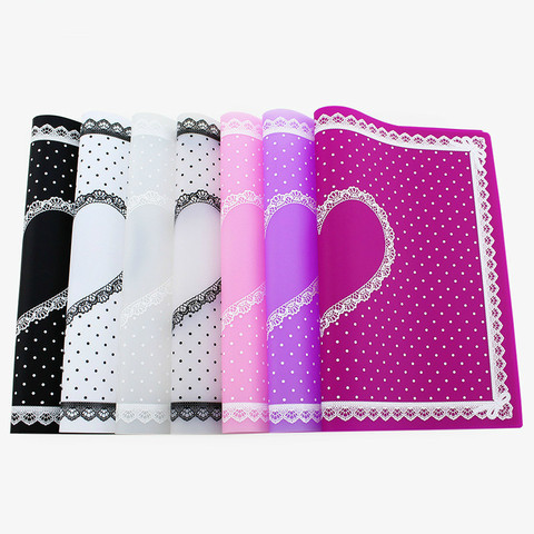 28*21cm New Fashion Silicone Pillow Hand Holder Cushion Lace Table Washable Foldable Mat Pad Nail Art Salon Manicure Practice ► Photo 1/5