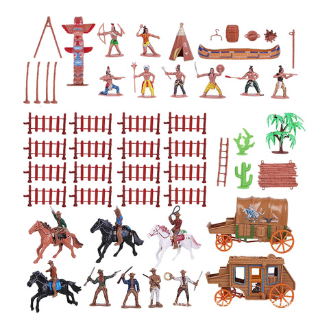 43pcs/set West Cowboys  Indians Indian Figure Soldiers Toys Kids Children Toys  Xmas New Year Birthday Gifts ► Photo 1/6