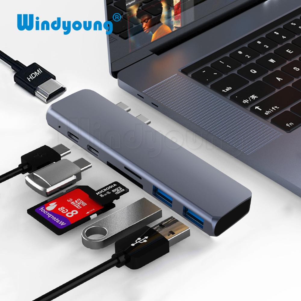 USB C HUB Type C Thunderbolt Adapter USB-C Docking Dongle with HDMI 4K PD 3.0 SD TF Card Reader for MacBook Pro Air 13 15 - Price history & Review