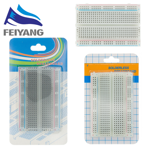 10pcs Quality mini bread board / breadboard 8.5CM x 5.5CM 400 holes Transparent/White ► Photo 1/6