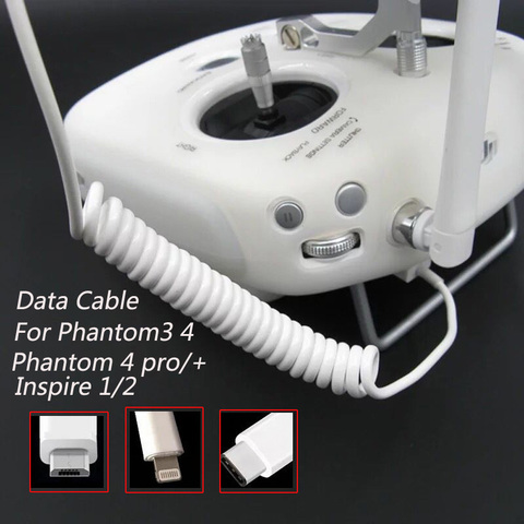 Android IOS Type C Portable Data Spring Cable Line for DJI Phantom 3/4 PRO + Inspire 12 Suitable for IPhone IPad Android Phones ► Photo 1/6