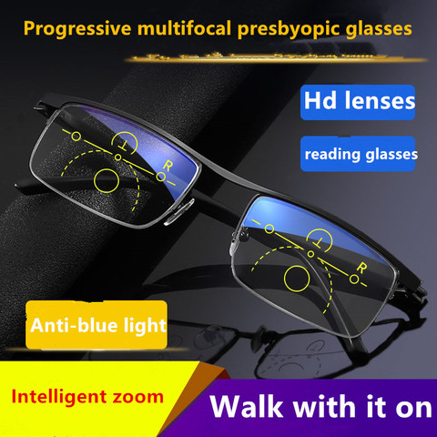 Reading glasses, men, far and near, intelligent progressive multi-focus automatic zoom, multifunctional reading glasses, women's ► Photo 1/6