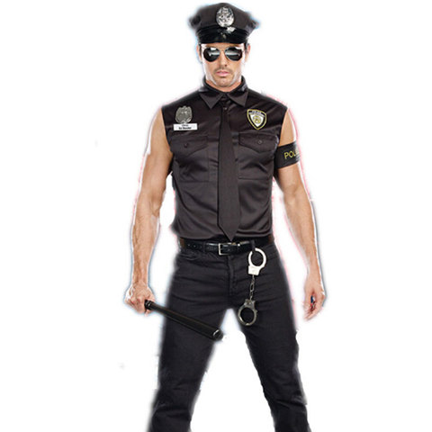 Police Costume Womens Short Sleeve Cops Officer Uniform Adult Female  Halloween Party Police Fancy_x