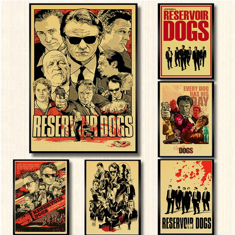 Quentin Tarantino series movie poster Reservoir Dogs kraft paper high quality print home decor wall painting retro poster ► Photo 1/6