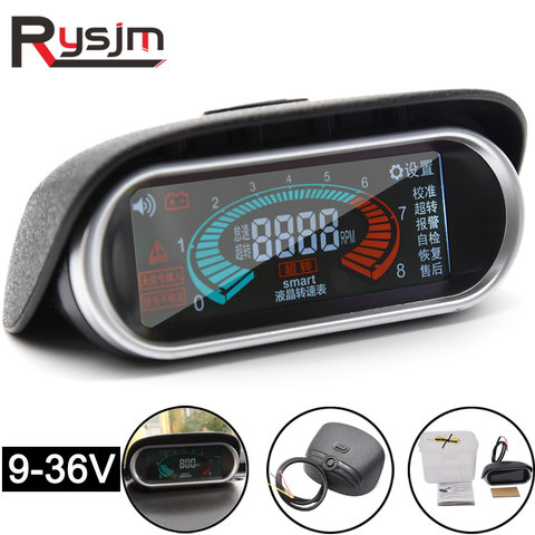 NEW LCD Digital 12v 24v Excavator Car Truck tachometer for boat motor rpm meter for diesel moto 50-9999RPM auto gauge tacometro ► Photo 1/6