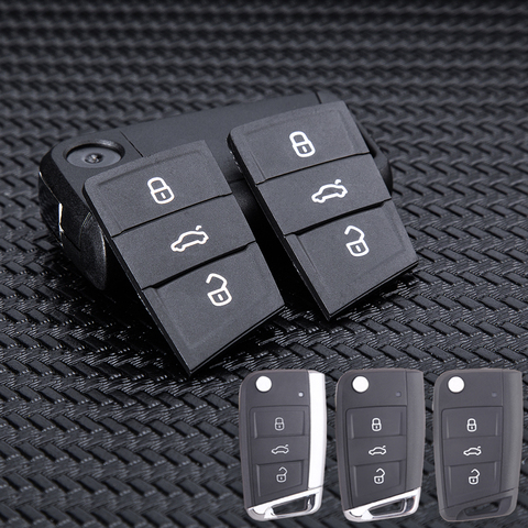3 Buttons Remote auto Rubber Car Key Pad  For VW Golf 7 4 5 Mk7 For Skoda Octavia A7 Polo For Seat Leon Altea Ibiza Part ► Photo 1/6