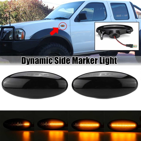 2pcs LED Dynamic Side Marker Turn Signal Light Lamp for Nissan Navara D22 NP300 1998-2005 Datsun Frontier Fiera PickUp Terrano ► Photo 1/6