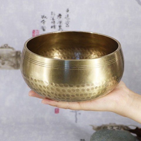 8cm New Copper Crafted Gilt Yoga Singing Bowl Buddhism Tibetan Chakra Meditation Singing Bowls ► Photo 1/6