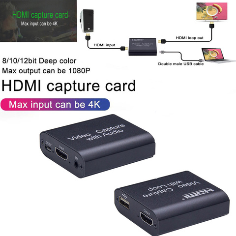 Buy Online 4k Hdmi Capture Card Audio Video Recording Plate Live Streaming Usb 2 0 1080p Grabber Local Loop Out For Ps4 Game Dvd Camera Alitools