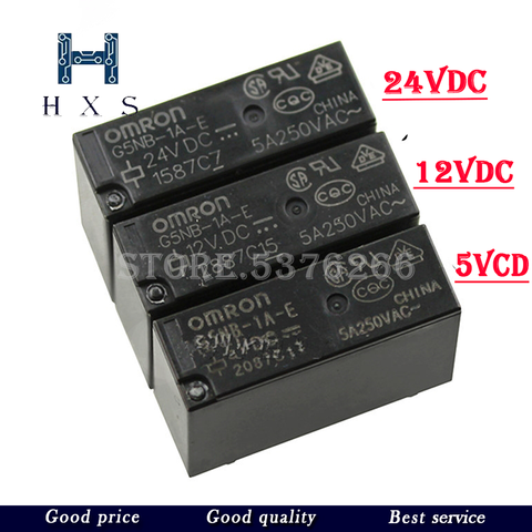 5PCS Power Relay G5NB-1A-E-5VDC G5NB-1A-E-12VDC G5NB-1A-E-24VDC G5NB-1A-E 5V/12V/24VDC 5A 4Pins A group of normally open ► Photo 1/5