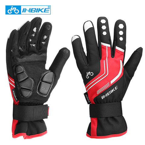 INBIKE Winter Cycling Gloves Gel Pad Thermal Men Women Outdoor Sport Skiing Gloves Windproof Motorcycle Bicycle MTB Bike Gloves ► Photo 1/6