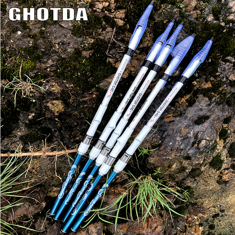 GHOTDA Carbon fiber Spinning Fishing Rod Power Telescopic Rock Fishing Rod Carp Feeder Rod Travel Boats Sea 3.6-6.3m ► Photo 1/6