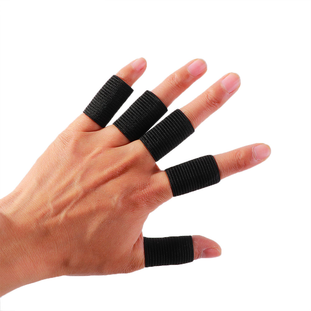 Finger Guard Nylon Neoprene Black 10pcs Sport Splint Protector Stretchy Tool 