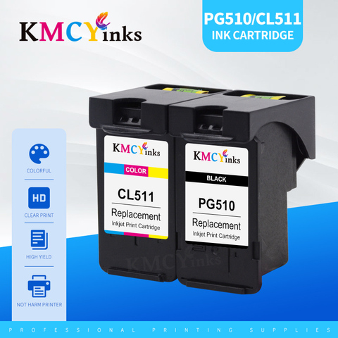 KMCYinks pg510 cl511 Replacement for Canon pg-510 pg 510 cl 511 Ink Cartridge Pixma mp250 mp280 IP2700 MP240 MP270 MP480 MX320 ► Photo 1/6